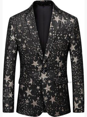 Slim Fit Floral Print Blazer Polyester Blend Sport Coat Formal Casual